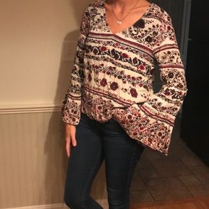 Fifteen twenty floral bell sleeve top